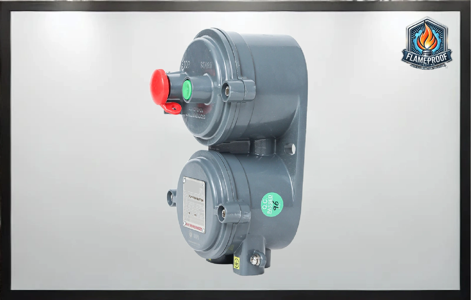 Industrial flameproof push button station for hazardous zones. Explosion-proof design with Die Cast Aluminium enclosure (PESO certified).